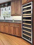 Vinotemp Connoisseur Series 168-Bottle Dual Zone Wine Cooler with stainless steel trim, digital controls, and bulk storage for Champagne & Magnums