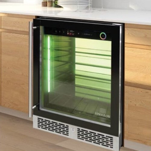 Vinotemp 117 Cans 24" Vinoglow Undercounter Beverage Cooler, Stainless