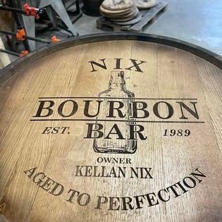 Whiskey Barrel Bar Cabinet for Home Bars & Man Caves