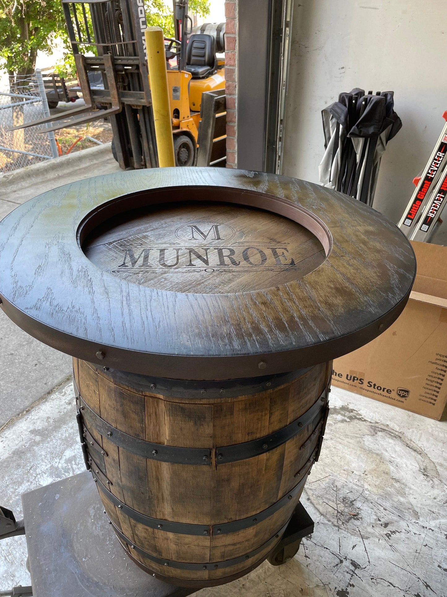 Custom Bourbon Whiskey Barrel Bistro Table