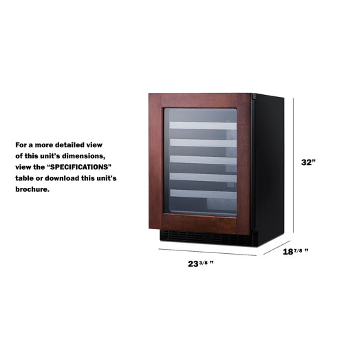 Summit Appliance 33 Bottle 24" Wide Built-In Wine Cellar, ADA Compliant (Panel Not Included)
