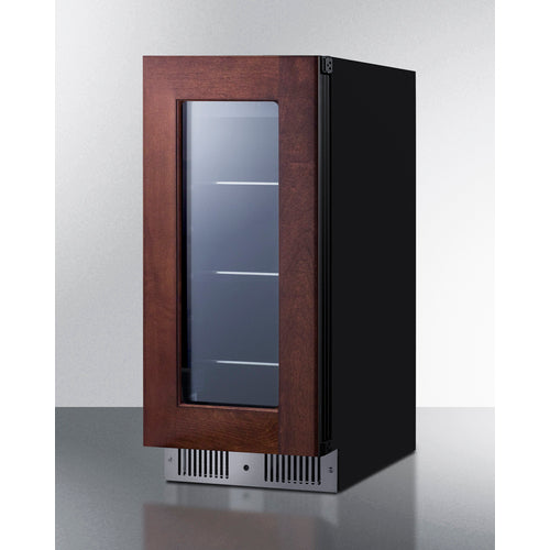 Summit Appliance 15 inch Wide Built-In Beverage Center With Panel-Ready Glass Door