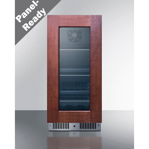 Summit Appliance 15 inch Wide Built-In Beverage Center With Panel-Ready Glass Door