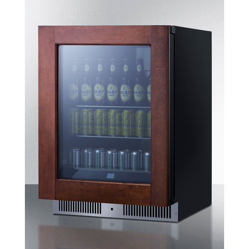 Summit Appliance 24 inch Wide Premium Built-In Undercounter Beverage Center With Panel-Ready Glass Door