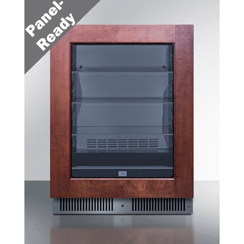 Summit Appliance 24 inch Wide Premium Built-In Undercounter Beverage Center With Panel-Ready Glass Door