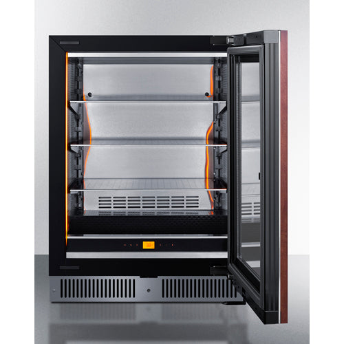 Summit Appliance 24 inch Wide Premium Built-In Undercounter Beverage Center With Panel-Ready Glass Door
