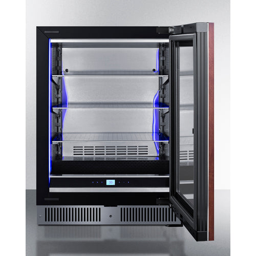 Summit Appliance 24 inch Wide Premium Built-In Undercounter Beverage Center With Panel-Ready Glass Door
