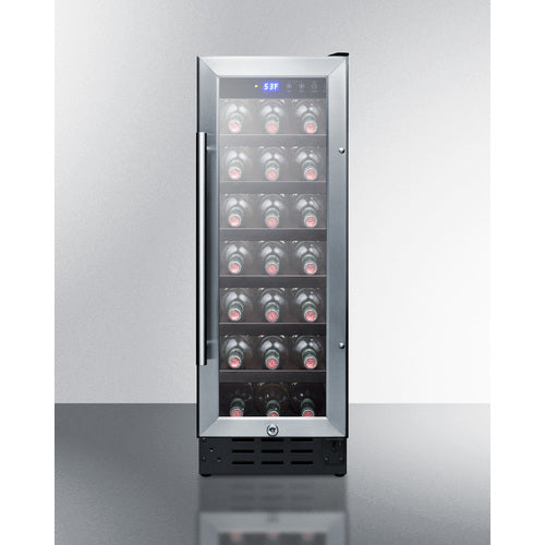 Summit Appliance 12 inch Wide Built-In Undercounter Wine Cellar With Digital Thermostat And LED Lighting