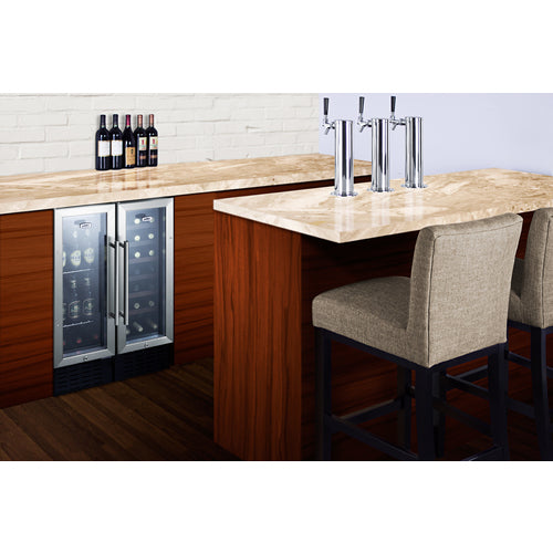 Summit Appliance 12 inch Wide Built-In Undercounter Commercial Beverage Center With Lock, Digital Thermostat, And LED Lighting