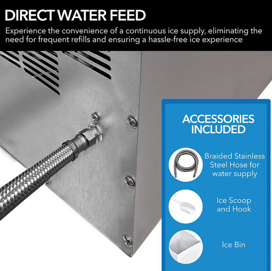 Whynter MIM-14231SS 14” Undercounter Automatic Stainless Steel Marine Ice Maker 23lb Daily Output