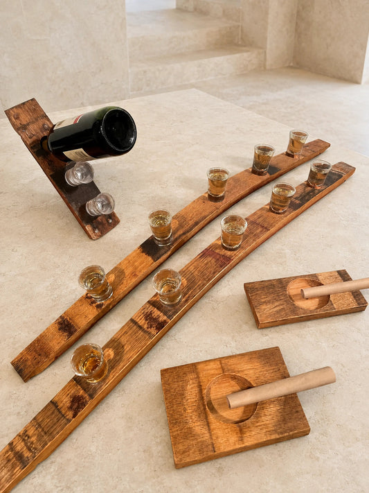 Whiskey & Wine Barrel Party Planner Gift Pack — Reclaimed Stave Hosting Set