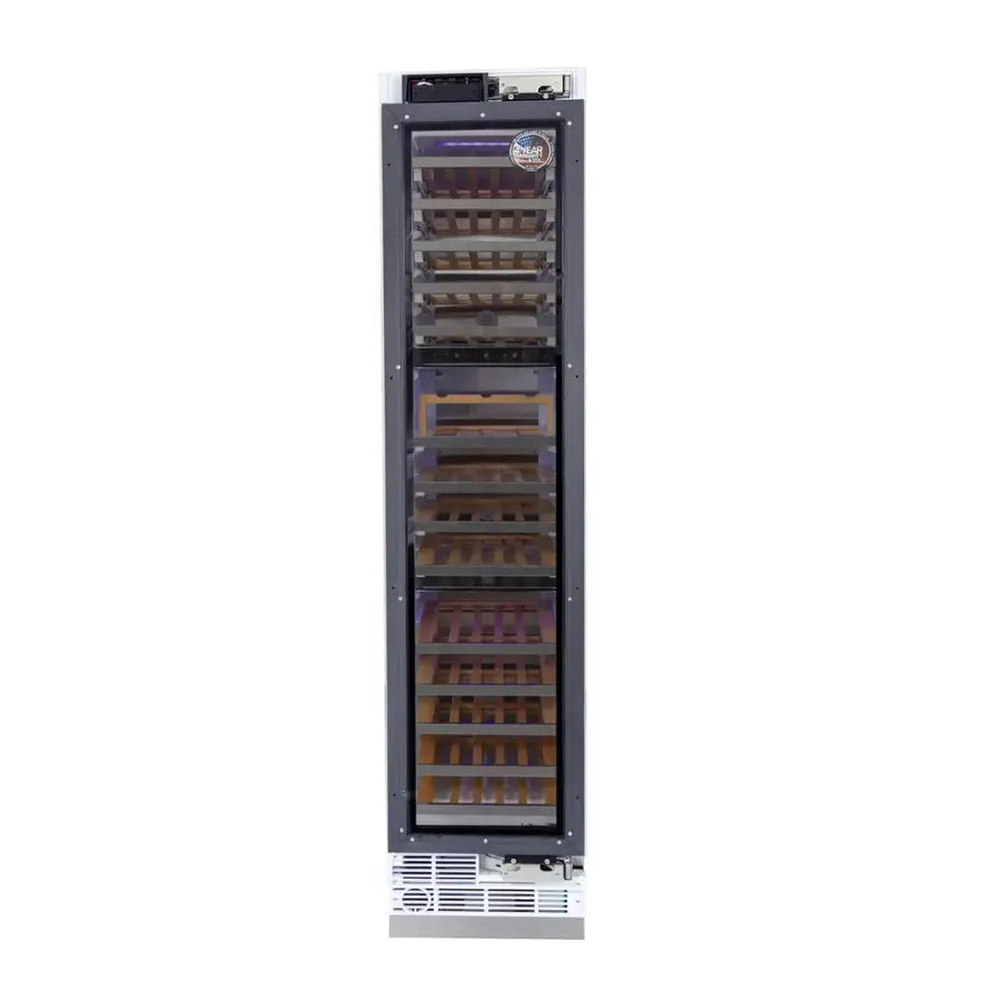Kucht - 18-in Built-in Panel Ready Three Zones Wine Cooler - Stainless Steel