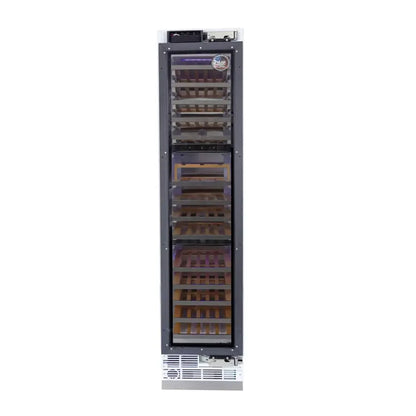 Kucht - 18-in Built-in Panel Ready Three Zones Wine Cooler - Stainless Steel