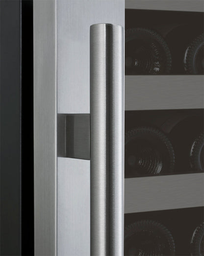 Allavino 24" Wide FlexCount II Tru-Vino 128 Bottle Single Zone Stainless Steel Left Hinge Wine Refrigerator