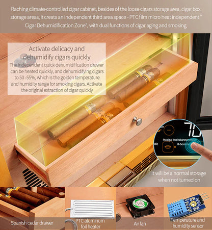 Raching MON5800A Precision Electronic Cigar Humidor Cabinet | 3000–4000 Cigar Capacity | ±1% Climate Control