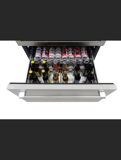 Vinotemp 135 Bottle Triple-Zone Wine Cooler with 2 Bottom Drawers, Stainles