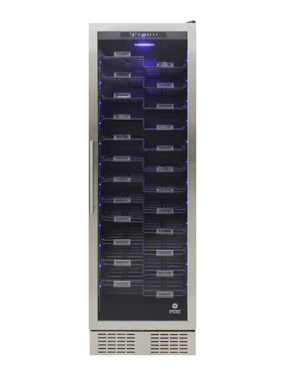 Vinotemp 157 Bottle Wine Cooler, Zig Zag Acrylic Racking, Stainless