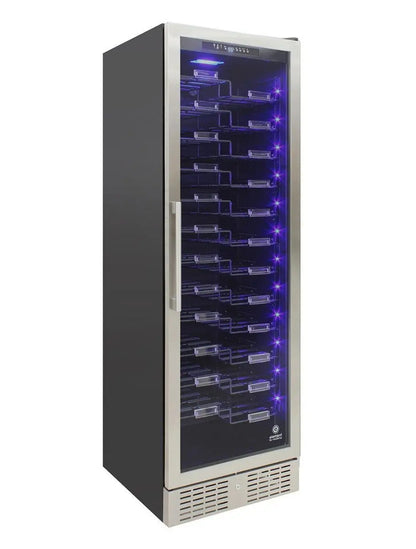 Vinotemp 157 Bottle Wine Cooler, Zig Zag Acrylic Racking, Stainless