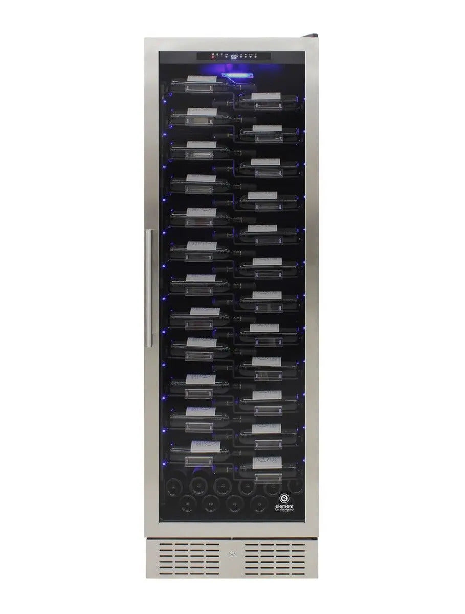 Vinotemp 157 Bottle Wine Cooler, Zig Zag Acrylic Racking, Stainless