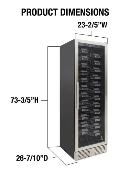 Vinotemp 157 Bottle Wine Cooler, Zig Zag Acrylic Racking, Stainless