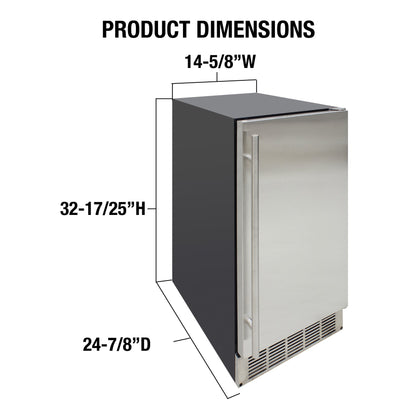 Vinotemp 15" Indoor Ice Maker, Stainless