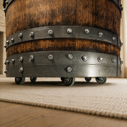 Whiskey & Wine Barrel Dining Set — Convertible Table, 6 Chairs, Removable Top