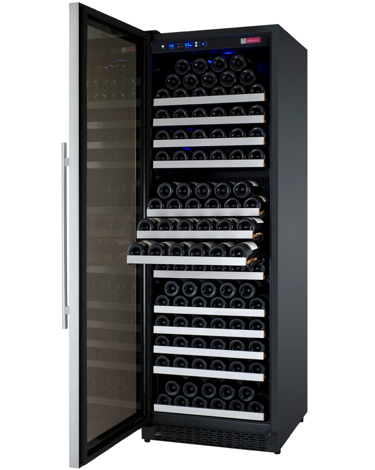 Allavino 24" Wide FlexCount II Tru-Vino 177 Bottle Single Zone Stainless Steel Left Hinge Wine Refrigerator