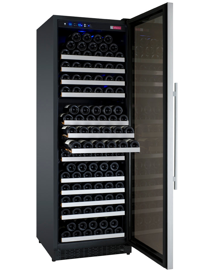 Allavino 24" Wide FlexCount II Tru-Vino 177 Bottle Single Zone Stainless Steel Right Hinge Wine Refrigerator