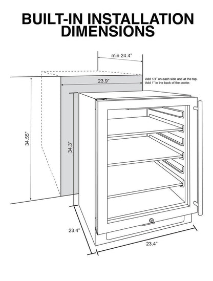 Vinotemp 161 Can Beverage Cooler, Stainless