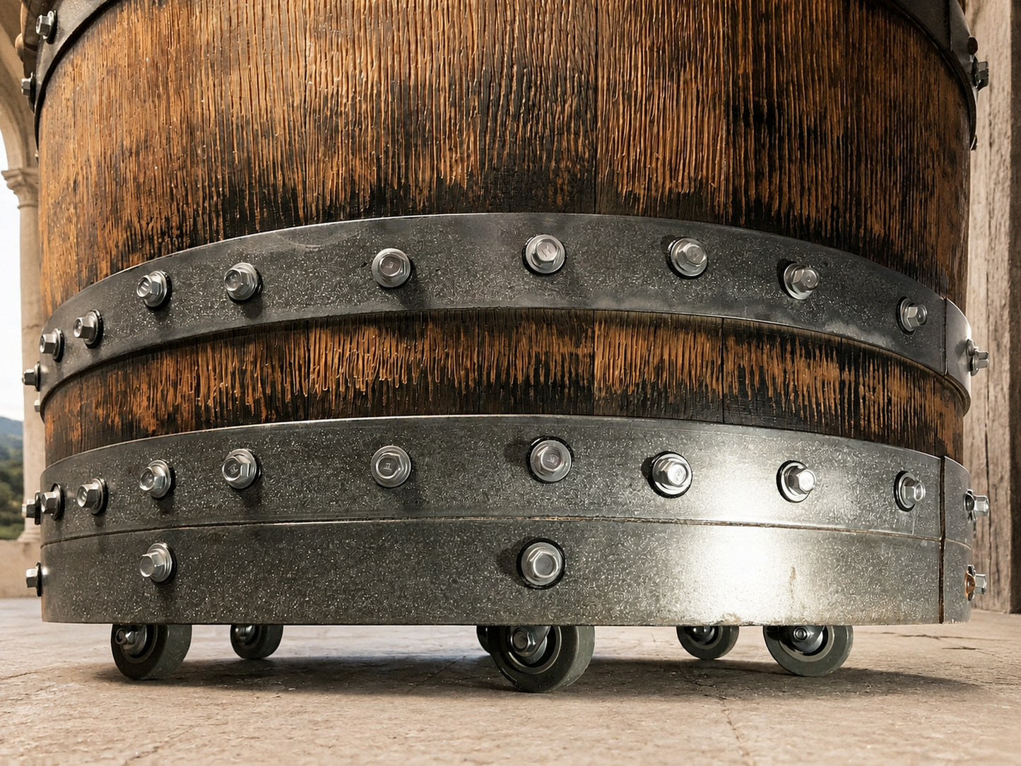 Whiskey & Wine Barrel Hoop Table Set — 2 Chairs, Black Edition