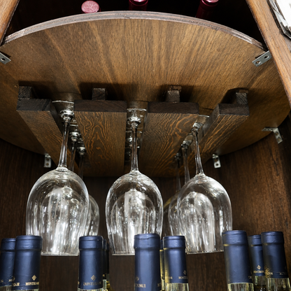 Whiskey & Wine Barrel Bar Set — Cabinet Storage, Bar Stools, No Top