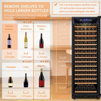 Lanbo Appliances 165 Bottle Single Zone Wine Cooler