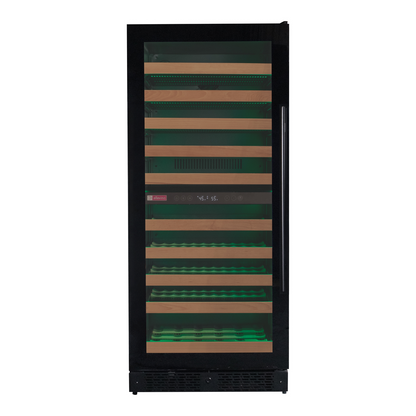 Allavino Reserva Series 119 Bottle 55" Tall Dual Zone Left Hinge Black Glass Wine Refrigerator