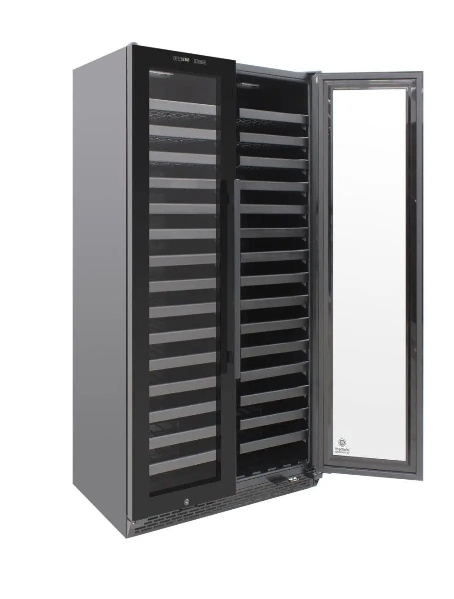 Vinotemp 180 Bottle Dual-Zone 2 Door Wine Cooler, Black