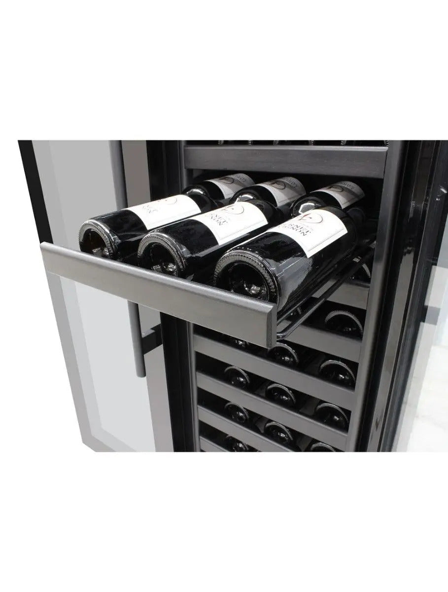 Vinotemp 180 Bottle Dual-Zone 2 Door Wine Cooler, Black