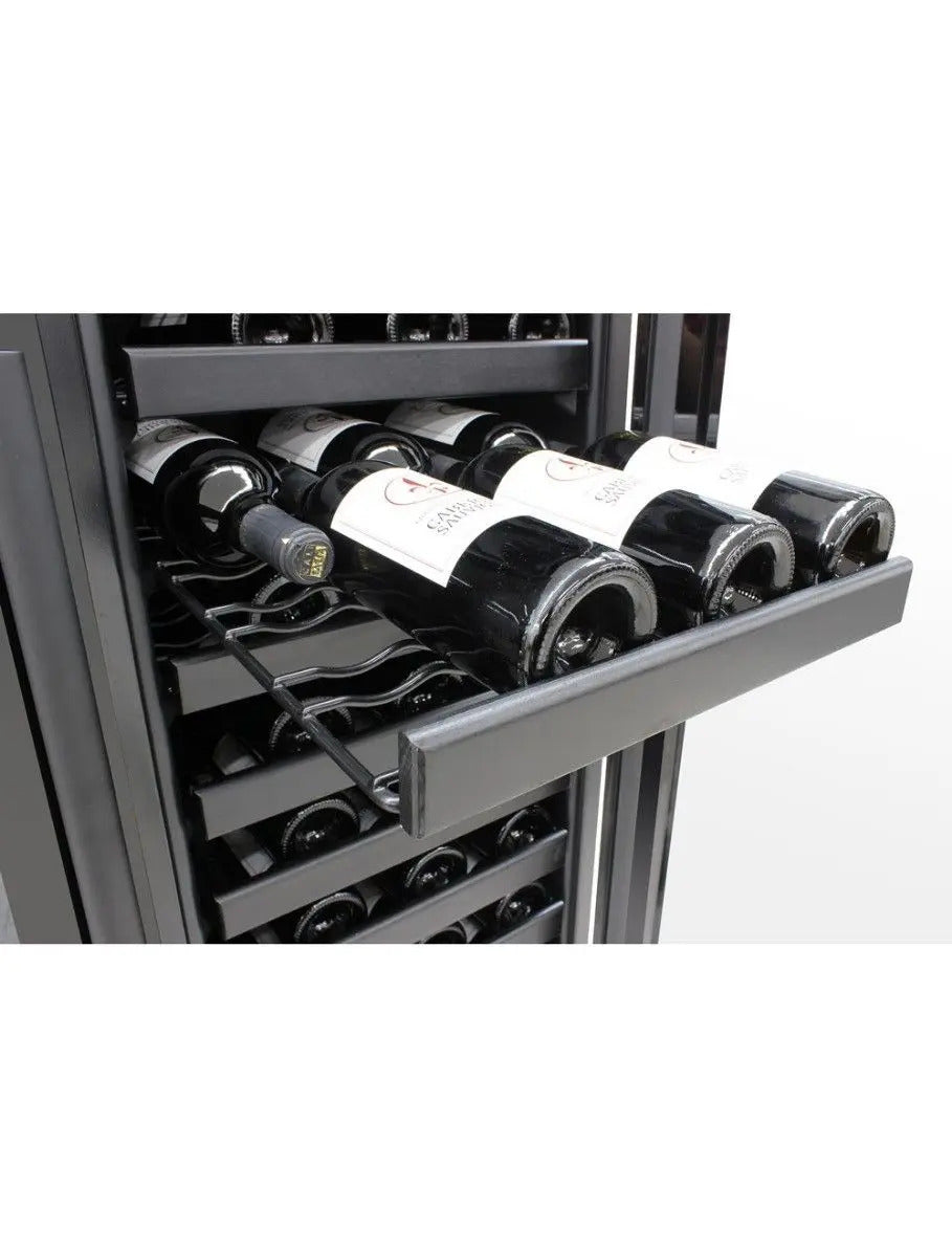 Vinotemp 180 Bottle Dual-Zone 2 Door Wine Cooler, Black