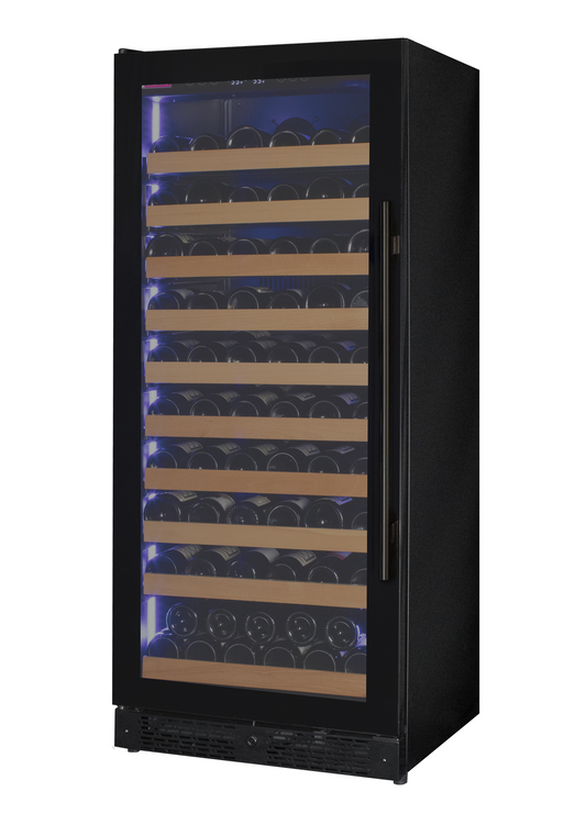 Allavino Reserva Series 119 Bottle 55" Tall Single Zone Left Hinge Black Glass Wine Refrigerator