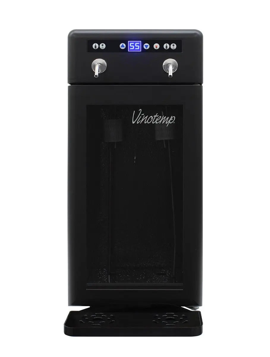 Vinotemp Two Bottle Wine Dispenser with 2 Gas Cylinders, Black