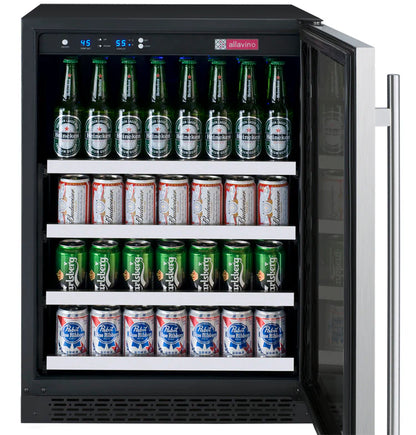 Allavino 24" Wide FlexCount II Tru-Vino Stainless Steel Right Hinge Beverage Center