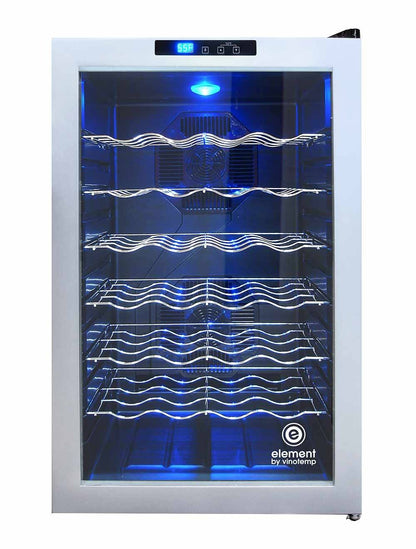 Vinotemp 28 Bottle Wine Cooler, Silver