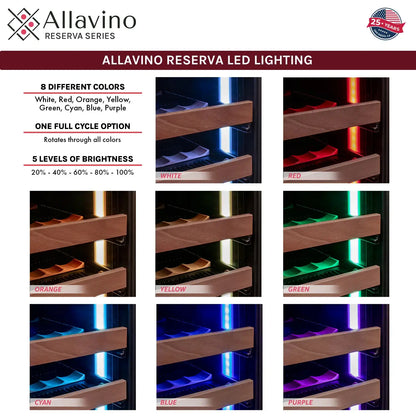 Allavino Reserva Series 102 Bottle Four Zone Undercounter Wine Refrigerator Cooler with Panel Ready Overlay Doors - Side-by-Side