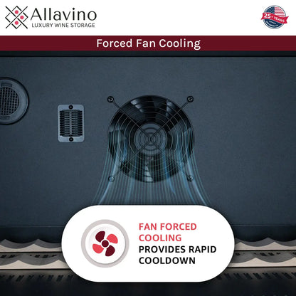 Allavino Reserva Series 102 Bottle Four Zone Undercounter Wine Refrigerator Cooler with Panel Ready Overlay Doors - Side-by-Side