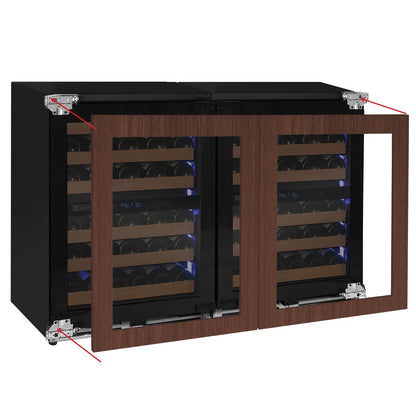 Allavino Reserva Series 102 Bottle Four Zone Undercounter Wine Refrigerator Cooler with Panel Ready Overlay Doors - Side-by-Side
