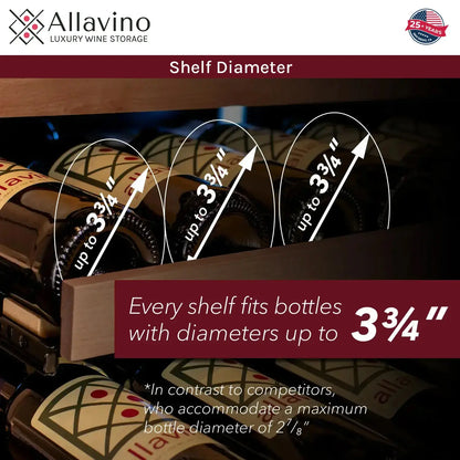 Allavino Reserva Series 102 Bottle Four Zone Undercounter Wine Refrigerator Cooler with Panel Ready Overlay Doors - Side-by-Side
