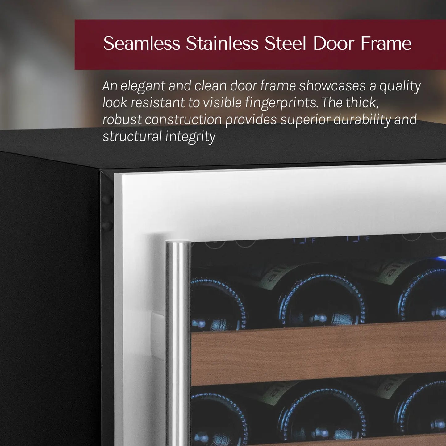 Allavino Reserva Series 102 Bottle Four Zone Built-in Luxury Wine Refrigerator with Stainless Steel Doors - Side-by-Side