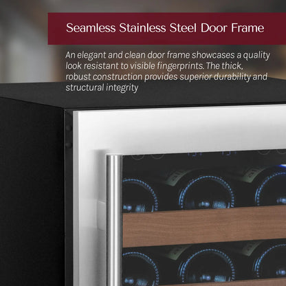 Allavino Reserva Series 102 Bottle Four Zone Built-in Luxury Wine Refrigerator with Stainless Steel Doors - Side-by-Side