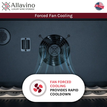 Allavino Reserva Series 102 Bottle Four Zone Built-in Luxury Wine Refrigerator with Stainless Steel Doors - Side-by-Side