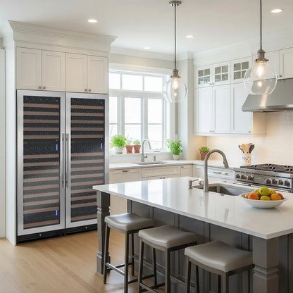 Allavino Reserva Series 344 Bottle Four Zone Built-In Side-by-Side Wine Refrigerators with Stainless Steel Doors