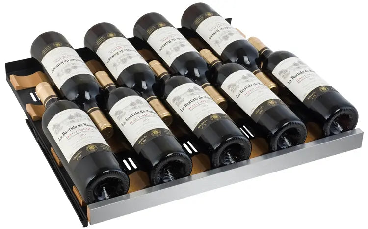 Allavino FlexCount Series 112 Bottle Dual Zone Built-in Side-by-Side Wine Refrigerators with Stainless Steel Doors