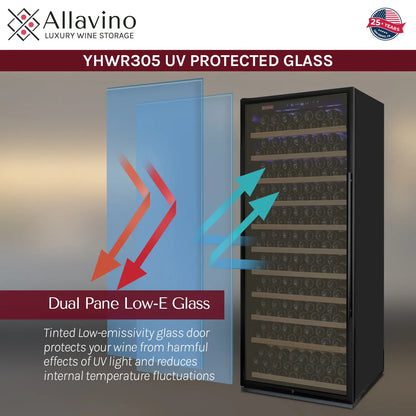 Allavino Vite II 610 Bottle Dual Zone Tall Side-by-Side Wine Refrigerators with Black Frame Glass Doors
